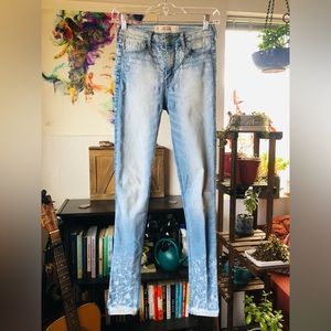 Super Skinny High Rise Splatter Jeans